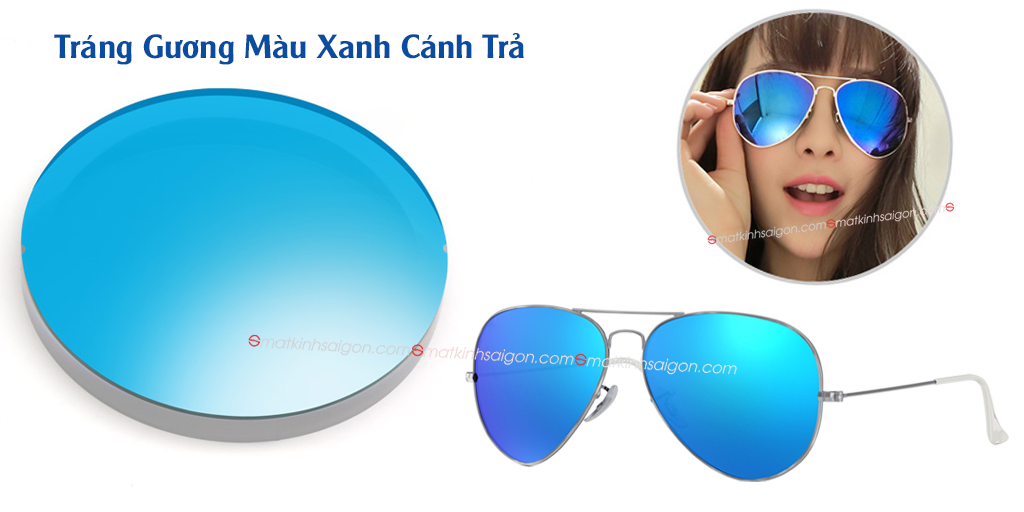 Tròng Kính Mát Có Độ Màu Xanh Cánh Trả MIHAN ECO 1.56 - Hover