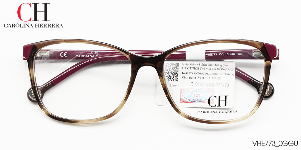GỌNG KÍNH NHỰA TR90 CAROLINA HERRERA VHE773 0GGU - Hover