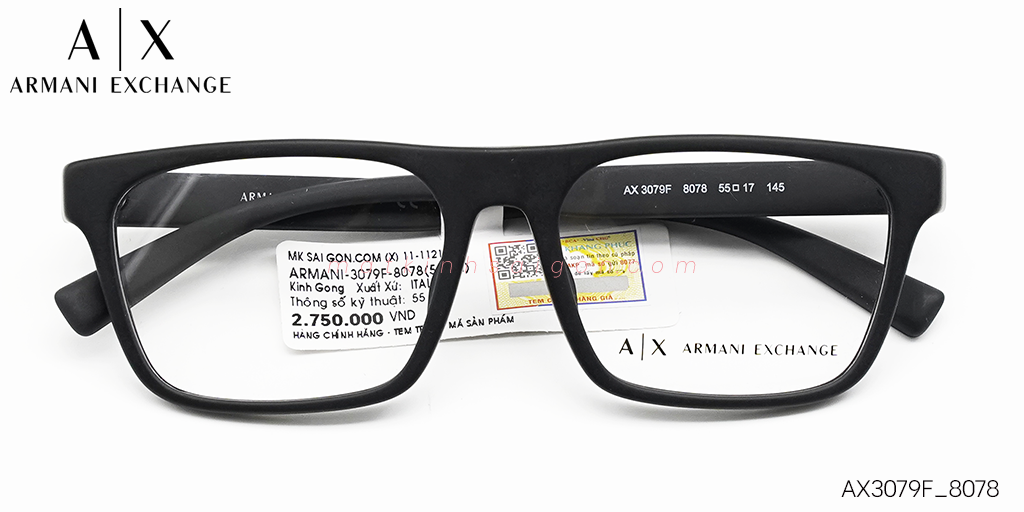 Gọng Kính Nhựa Hợp Kim Armani Exchange AX3079F_8078 - Hover