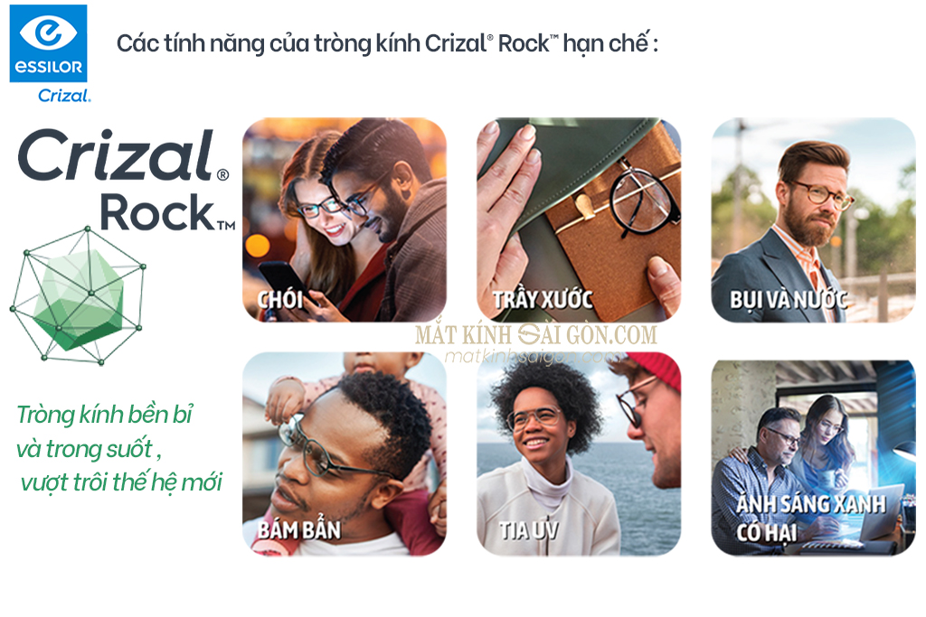 TRÒNG KÍNH 1.60 ESSILOR CRIZAL ROCK - Hình 3