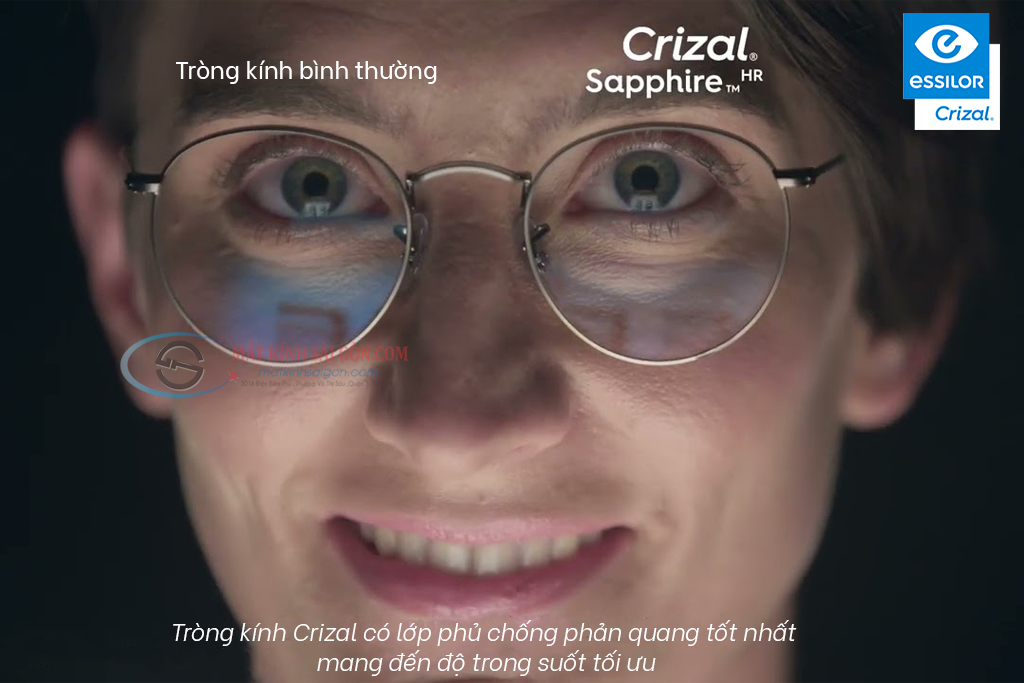 Tròng Kính 1.67 Essilor Crizal Sapphire HR - Hình 3