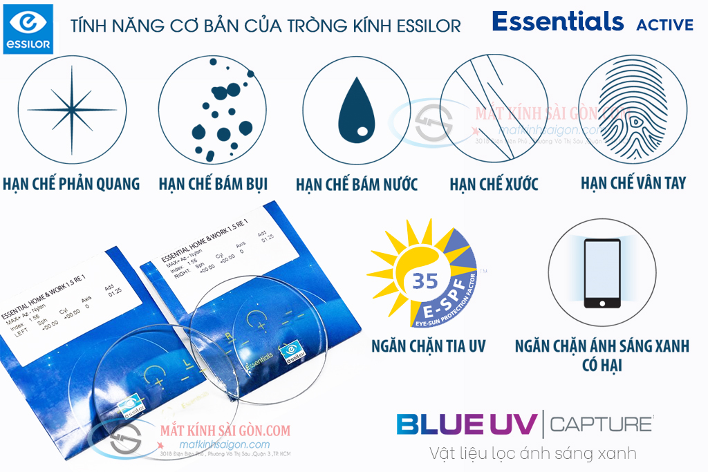 Tròng Kính Đa Tròng 1.56 Essilor Essentials Acetive - Hình 3