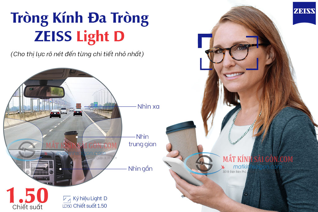 Tròng Kính Đa Tròng 1.50 Zeiss Light D