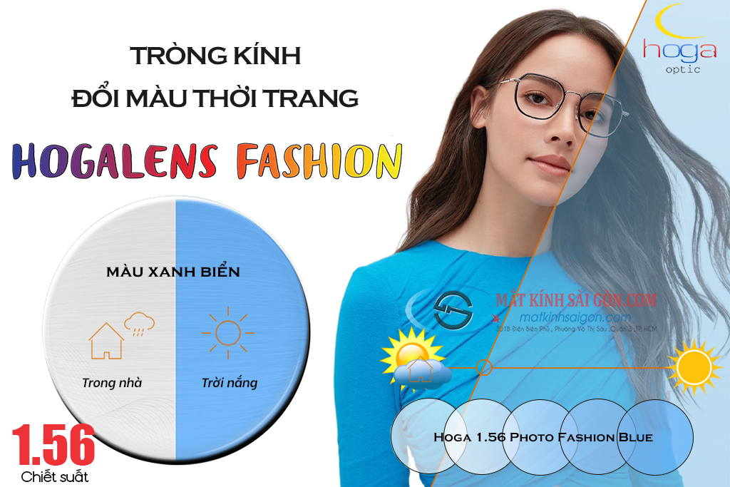 TRÒNG KÍNH ĐỔI MÀU HOGA 1.56 PHOTO FASHION BLUE
